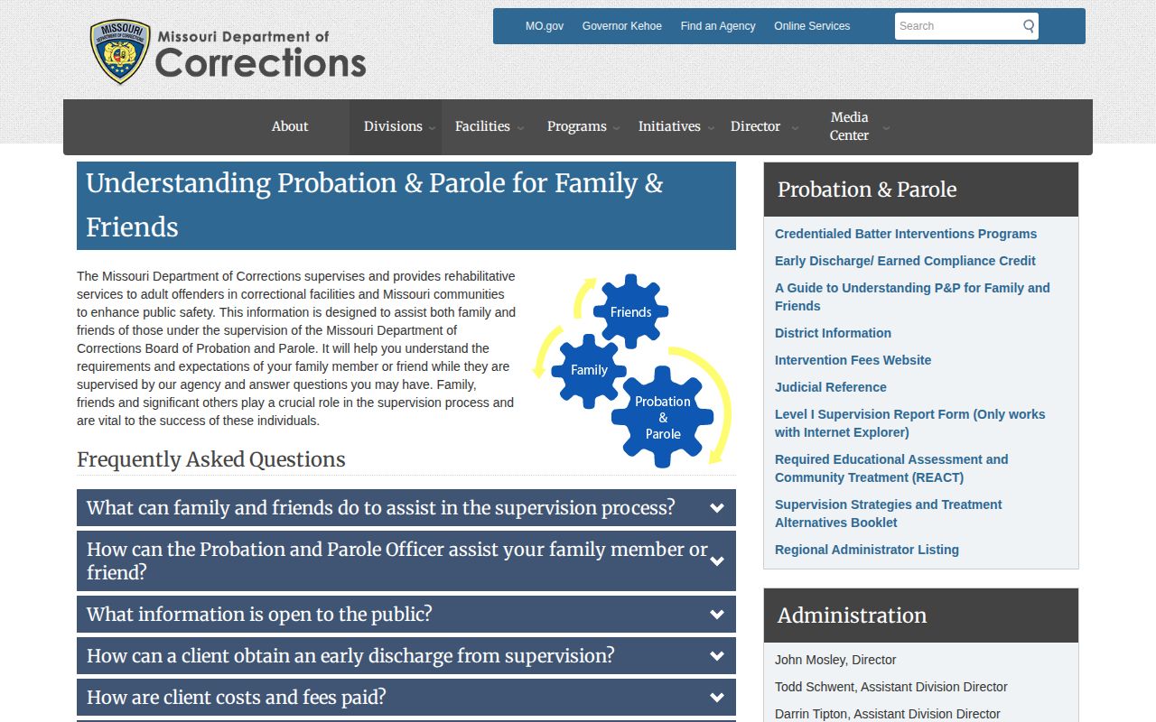Osage County parole and probation releasable supervision fields